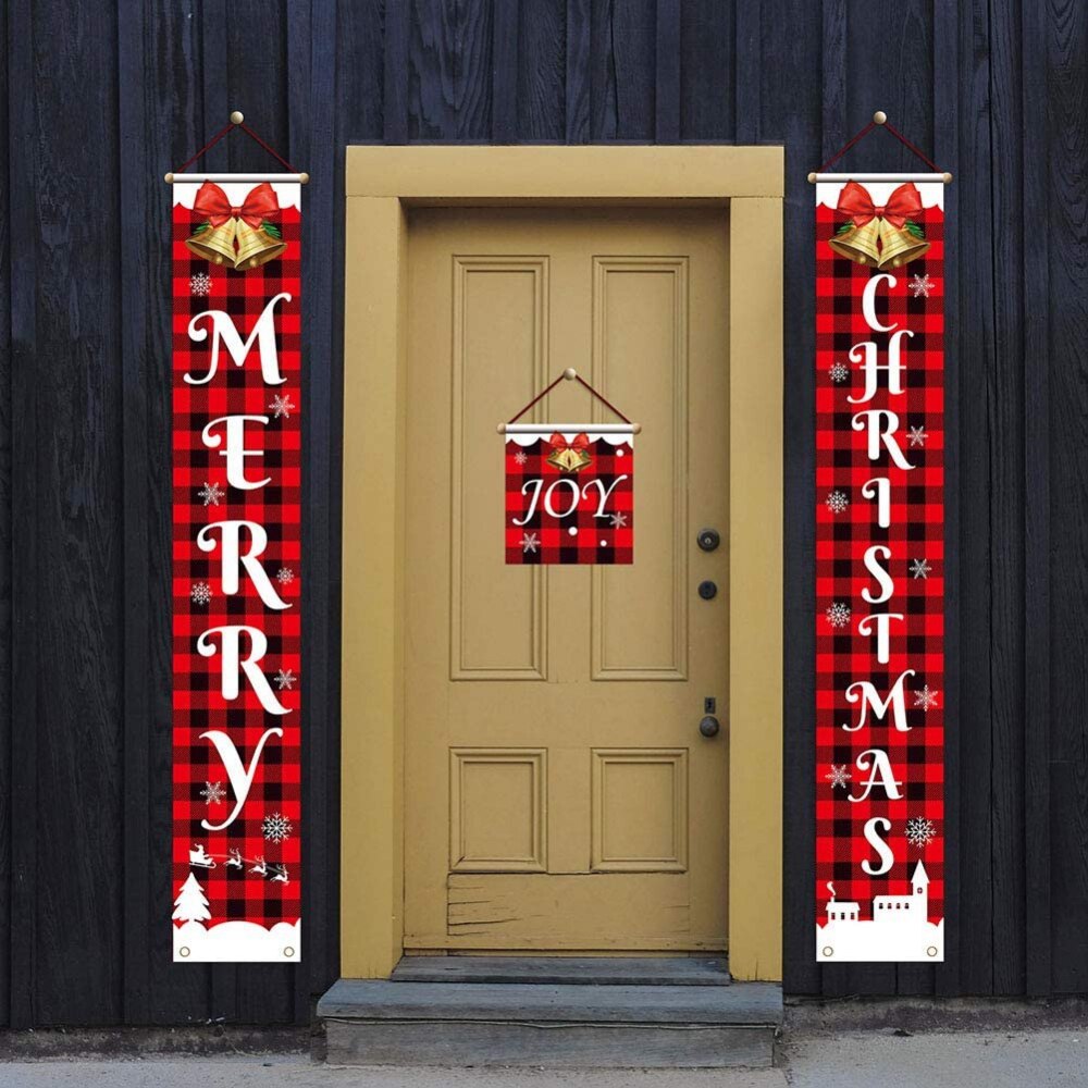 Juledørbannere nøddeknækker soldat hængende indretning til hjemmet glædelig jul ornamenter godt år navidad: C2