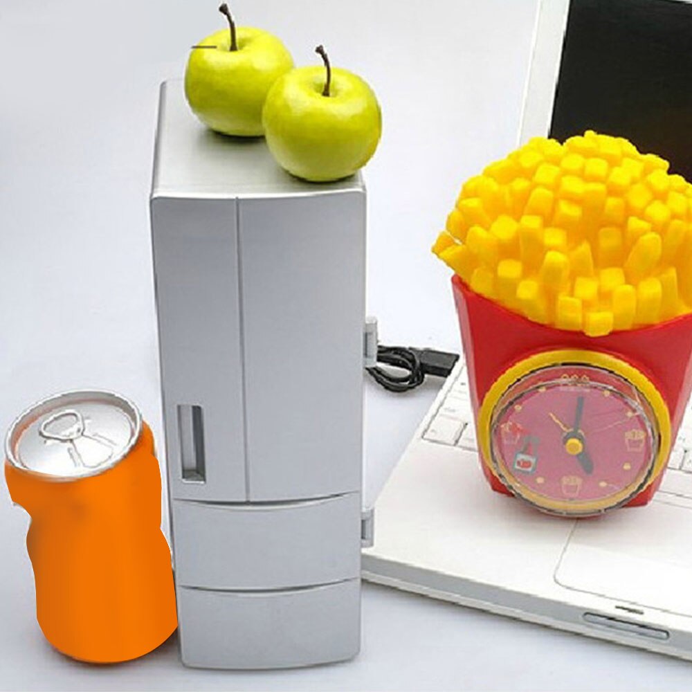 Car DC12V Universal &Cold Dual USB Mini Fridge Mini USB Refrigerator Office Home Small Refrigerator