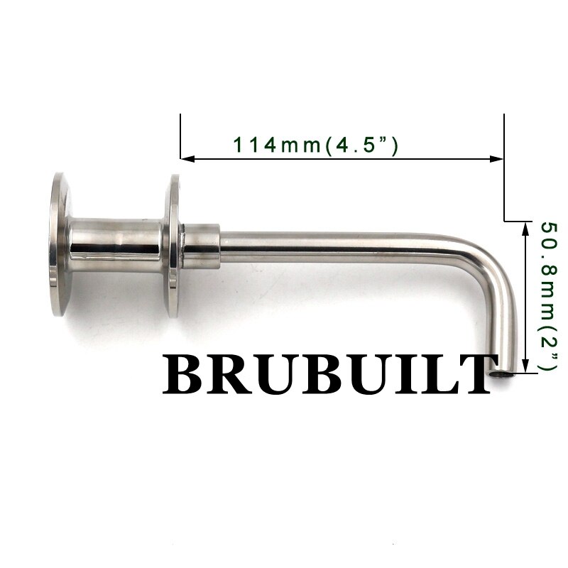 1.5 "Tri Clamp Dip Tube - 90 Graden Bocht Bocht 304 Sanitaire Tri-Klaver Fittings Connectors Home Brew