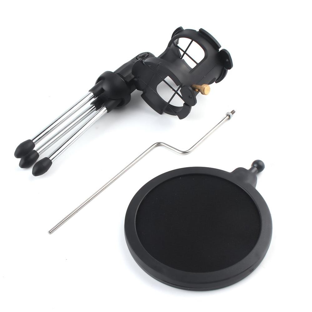 Microfoon Statief Stand Opvouwbare Desktop Microfoon Beugel Met Shock Mount Mic Houder Clip En Pop Filter