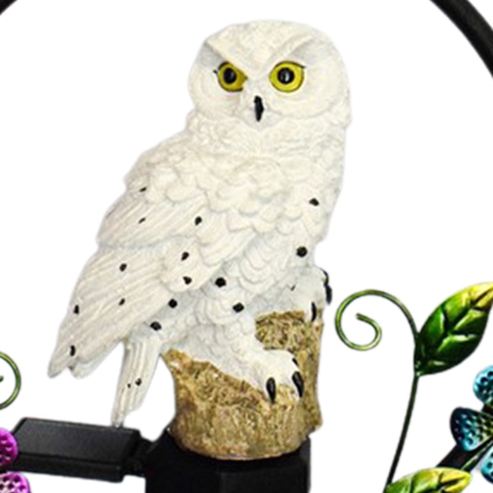 Lampe solaire extérieure hibou lumière à énergie solaire, hibou en pierre pour la lutte contre les ravageurs des oiseaux épouvantail jardin cour décoration