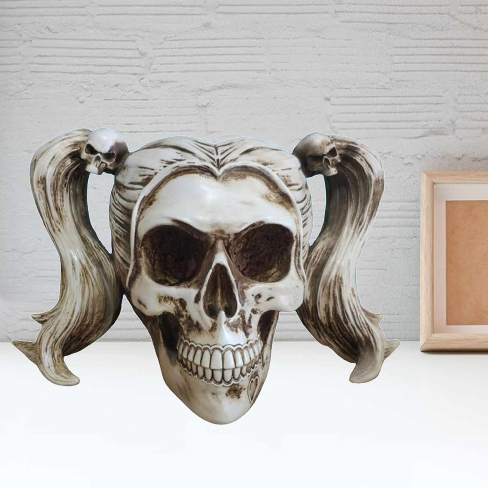 1:1 Life Size Female Skull Statue Decorative Anatomy Teaching Aids Resin for Party