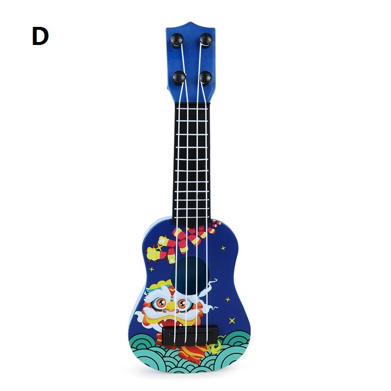 Mini guitare à 4 cordes, ukulélé, dessin coloré, musique, illumination, Instruments musicaux pour enfants, de noël et d&#39;anniversaire: D