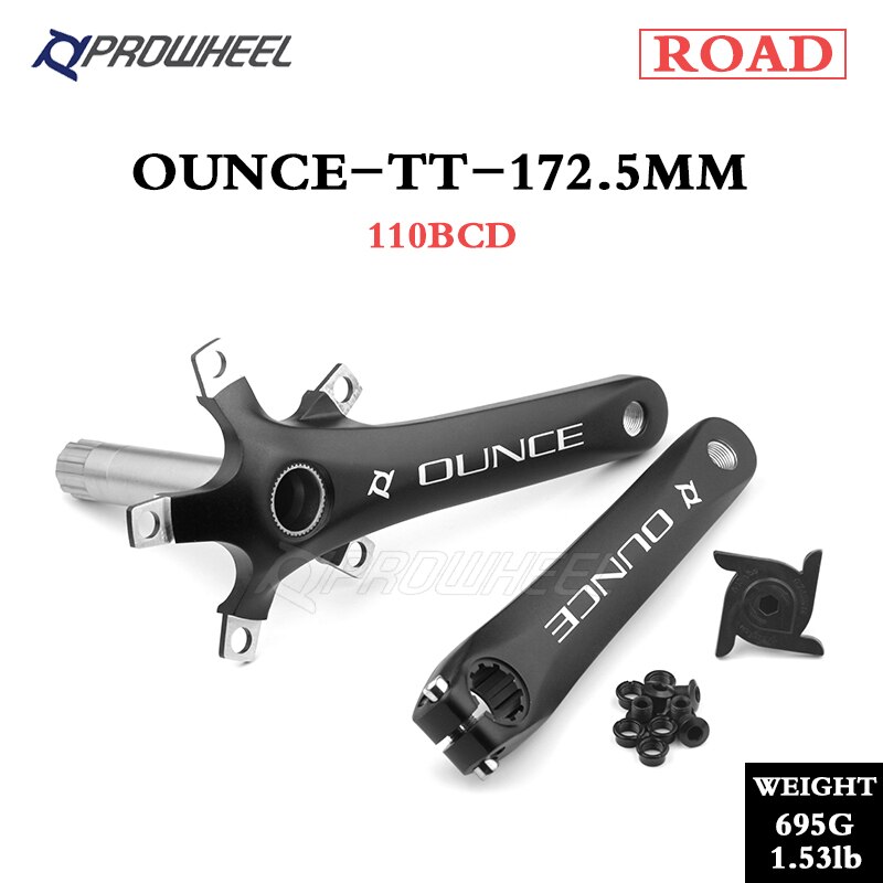 PROWHEEL OUNCE-TT Road Bicycle Crankset 110BCD 170mm 172.5mm Crank with BB Bottom Bracket Aluminum Alloy Cranks: OUNCE-TT 172.5