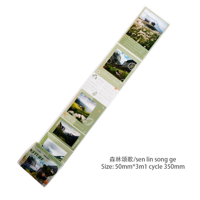 JIANWU 50mm*300cm Romantic Life Series Washi Tape Cute Collage Journal Decoration Material Stickers Masking Tape School Supplies: sen lin song ge