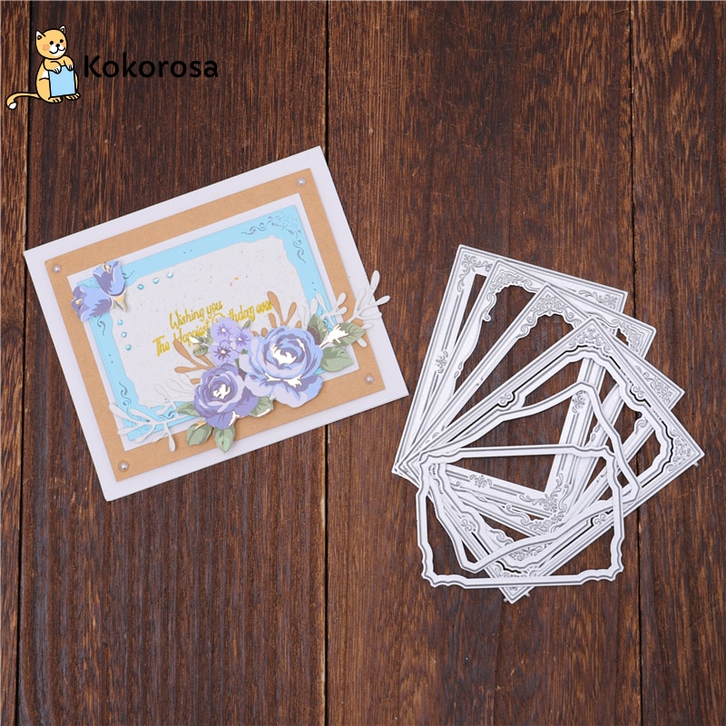 Kokorosa Irregular Rectangle Frame Metal Cutting Dies Paper Crafts Stencil Punching Templates Scrapbooking Embossing