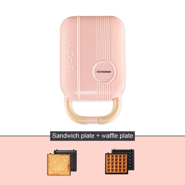 Electric Sandwich Maker Machine Waffle Maker Toaster Baking takoyaki Pancake Sandwichera Breakfast Maker Egg Cake Oven 220V: pink 2 trays