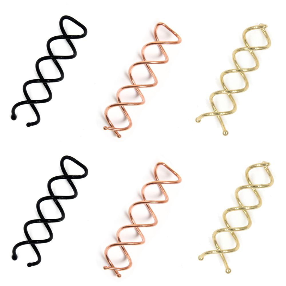 Furling Girl Pack of 6/10 Black Silver Gold Metal Spiral Hair Pin Hair Clip Bridal Wedding Accessories with Protection Tips