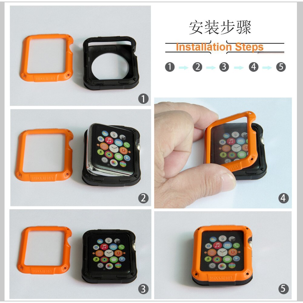 Case For Apple Watch 42mm 38mm 40mm 44mm Shock-Resist Cover with 360 Full Screen Protector Builtin for iWatch 5 4 3 2 1