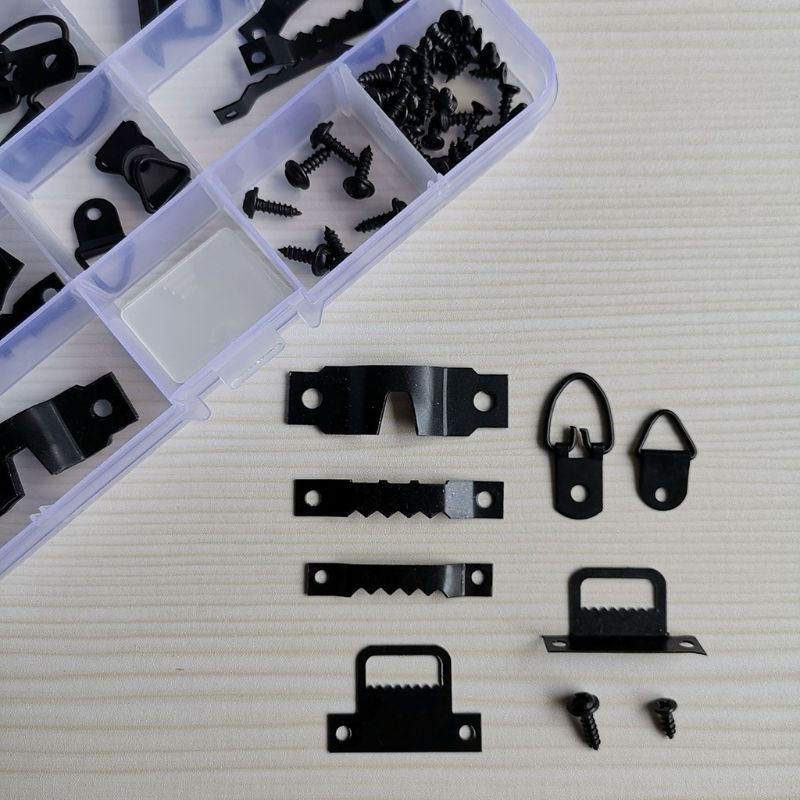 76Pcs/set Photo Picture Frame Hanging Kit Heavy Duty Serrated Hanger Hardware For Wall Mounting
