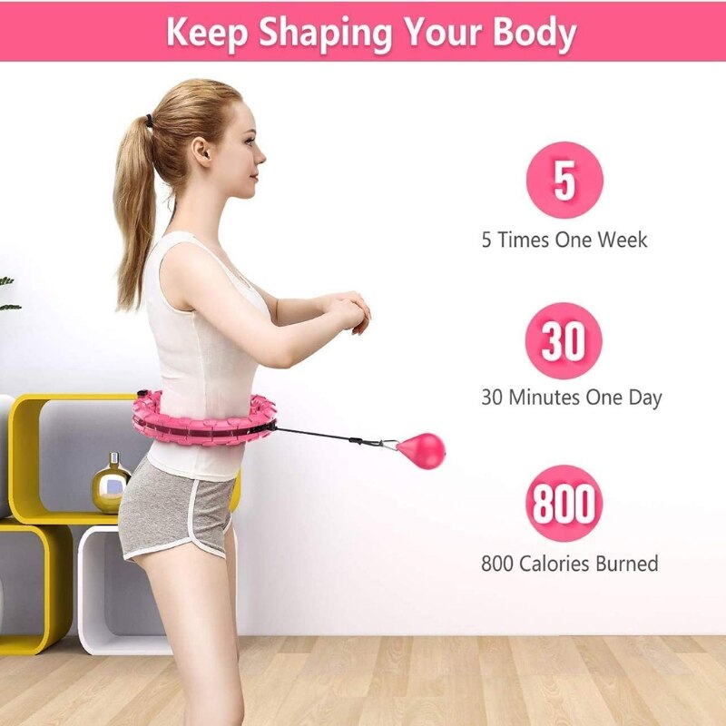 Weighted Smart Fitness for Adults and Kids Exercising, Adjustable Length 2 in 1 Abdomen Fitness Massage Non-Fall Fitness