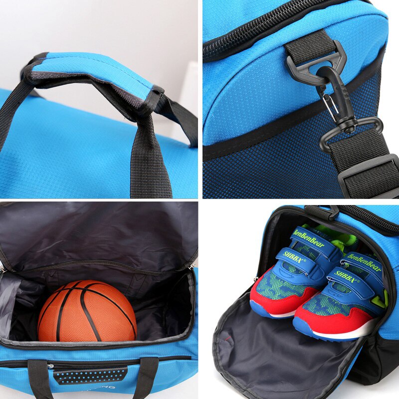 Bolsa deportiva grande para hombre y mujer, bolsa de Gimnasio , impermeable, de poliéster, de gran capacidad, empaquetable, de viaje