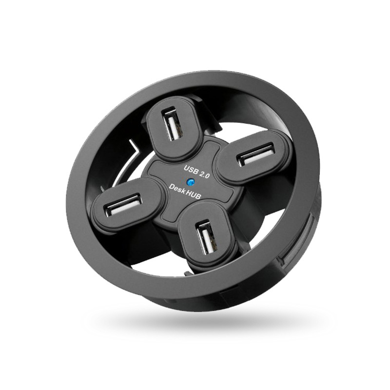 ESLOTH G1 Kantoor Computer Bureau Ronde Gat USB Splitter USB Hubs Converter Laptop/PC/Mac Uitbreiding Interface 4 poort 1.5 Plug play