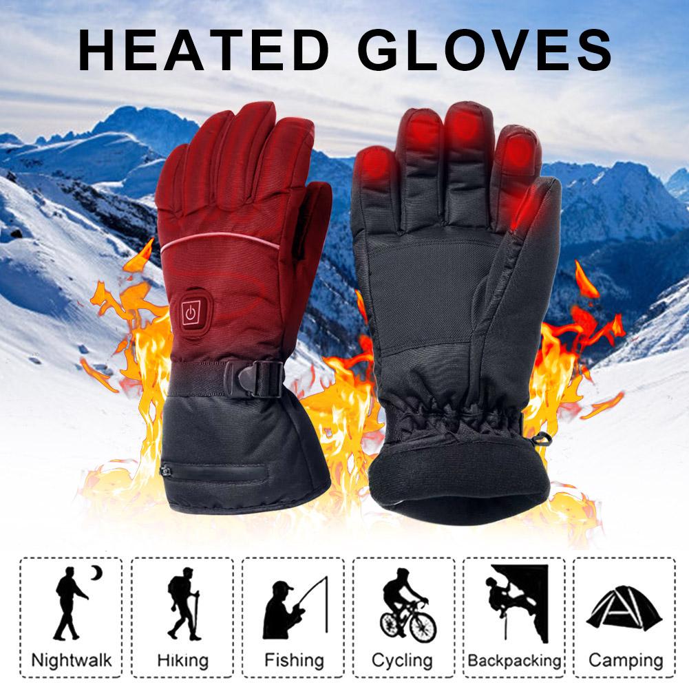 Elektrische Verwarmde Handschoenen met Temperatuur Aanpassing 3200mAh Lithium Batterij Handschoenen Verwarmde Winter Handschoen voor Skiën Wandelen Klimmen
