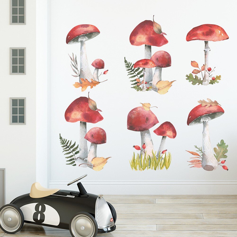 1 Set Van Muurstickers/20.8*22.4Inch Fairy Bos Paddestoel Plant Muursticker Decal Kinderkamer Nursery art Mural