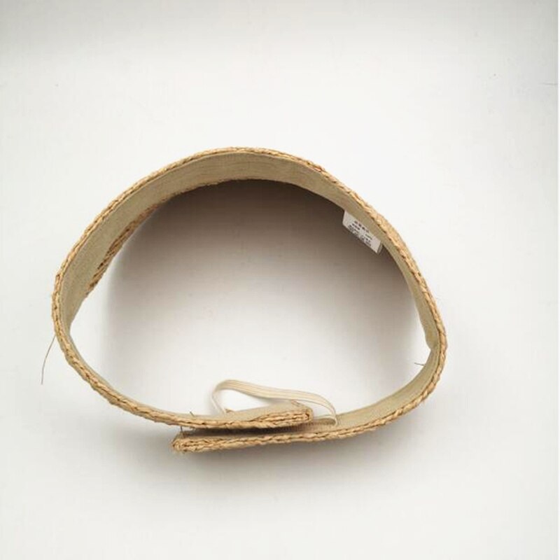 korean summer sun empty visor women straw hat sun protection straw raffia caps female