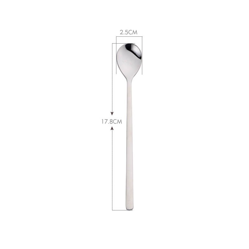 Long Handle Ice Cream Shovel Stirring Spoon Stainless Steel Korean Style Multi Purpose Bar Tools Silver Kitchen Accessories: Oval