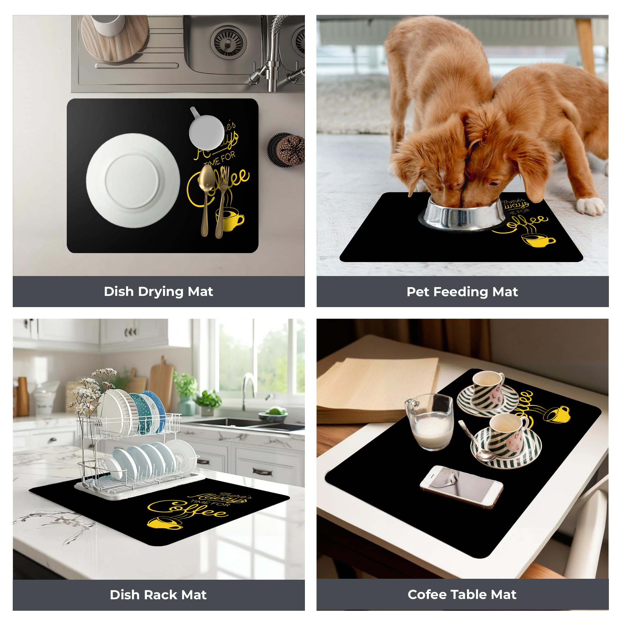 VIKAMA Koffiebar Droogkleed met waterdichte rubberen achterkant Geschikt onder koffiezetapparaat Machine Espresso Keukenaccessoires Thuiskleed