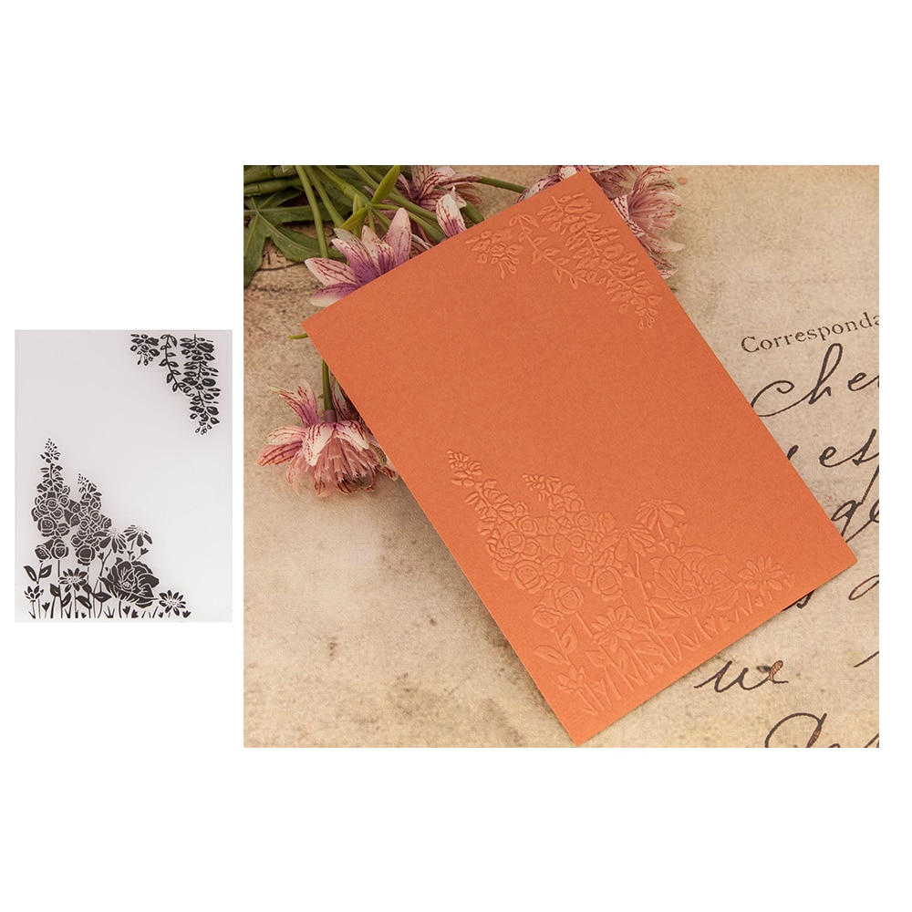 Mønster blomster bakgrunn bord preget plast designmappe til utklippsbok diy fotoalbum kort preging mappe