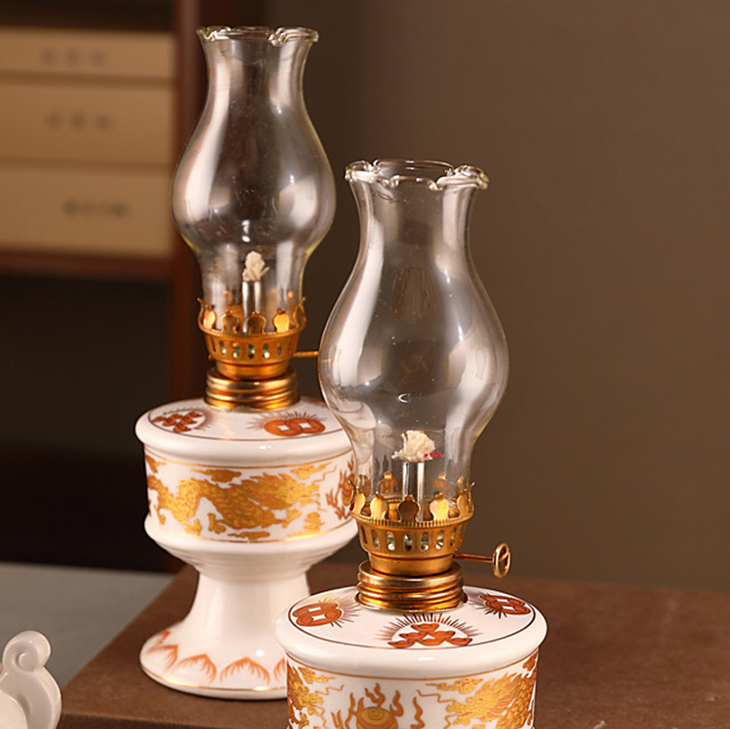 Kamerolielamp voor gebruik binnenshuis Home Decor W/Lont & Cover Vintage Hurricane Kerosinelamp Olielantaarn Hurricane Lamp