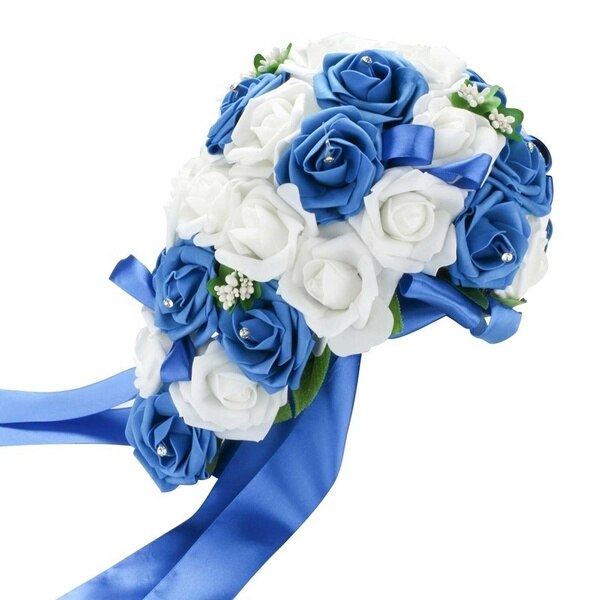 Rosa Blanca y rosada de espuma Artificial, rosas realistas, decoración de boda, ramo de novia, aniversario, álbum de recortes, artesanía, flor falsa, bricolaje
