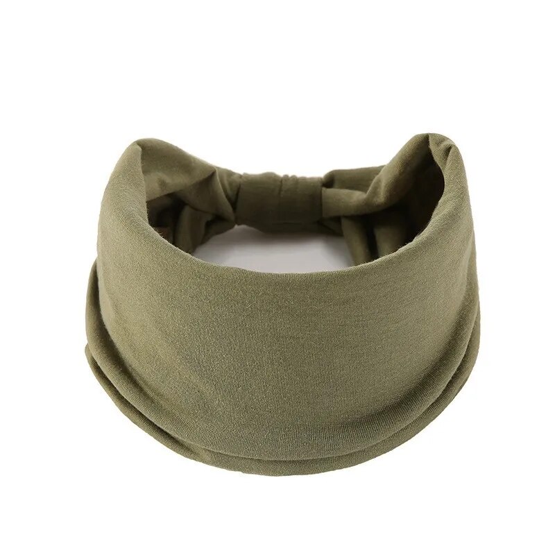 Diademas anchas para mujer, bandas elásticas suaves antideslizantes para el cabello, Yoga, correr, deportes, entrenamiento, gimnasio, envolturas para la cabeza; Tela de algodón anudada Afri