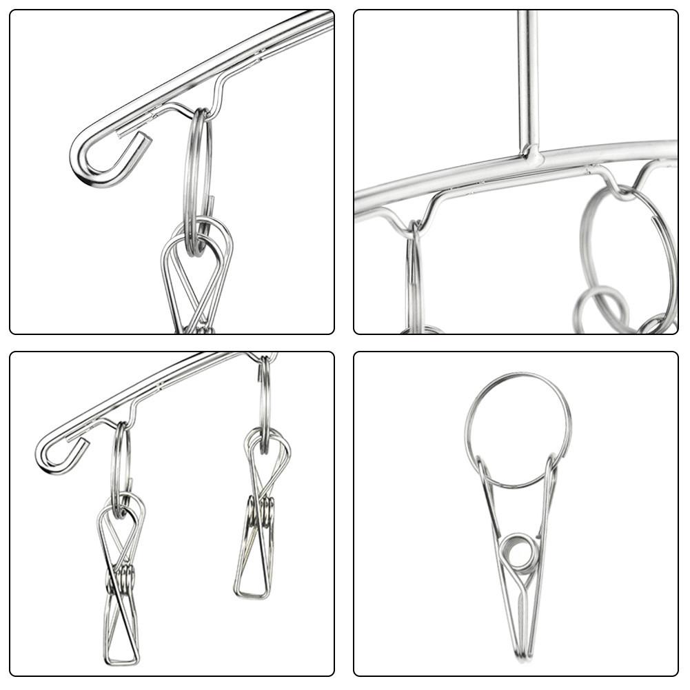 8/10/20 Pegs Stainless Metal Laundry Socks Washing Clothes Hooks Airer Outdoor Home Bath Dryer Rack Hanger