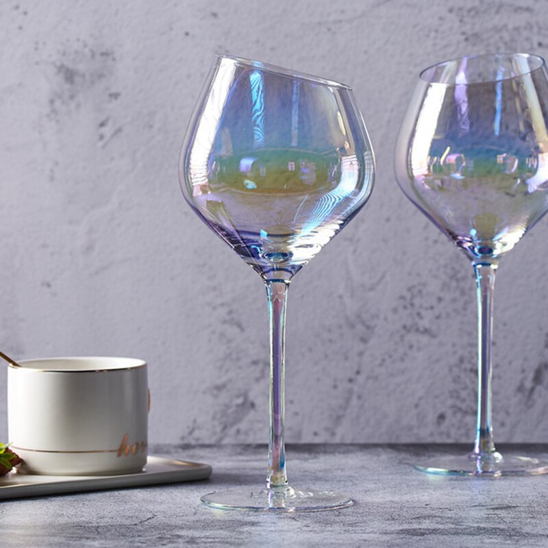 Regenboog wijnglas, champagneglazen met gouden rand, rode wijnbeker, brandewijnglas, champagnecoupe, bar, feest, bruiloft, drinkgerei, accessoires