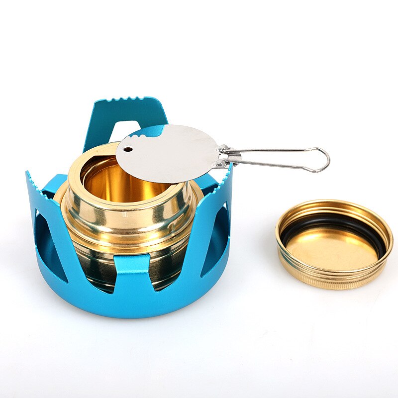 Outdoor Camping Vaporized Liquid Alcohol Pure Copper Burner Portable Alcohol Stove Aluminum Alloy Bracket