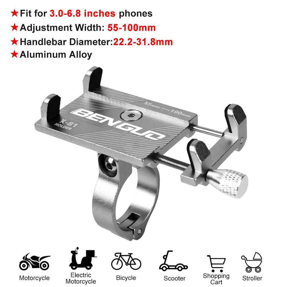 Gub Plus 9 Motorfiets Telefoon Mount Draaibare Fiets Mobiele Telefoon Houder Mtb Rekken Fietsen Scooters Mount Fiets Accessoires: X-81 titanium