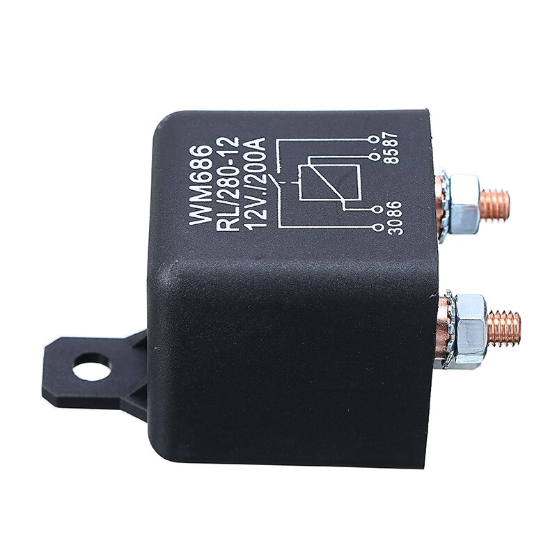 1pc Battery Car Auto 200A Cut-off Relay Starter Relay Additional Battery High Power Electromagnetic 12V Second Battery Parts