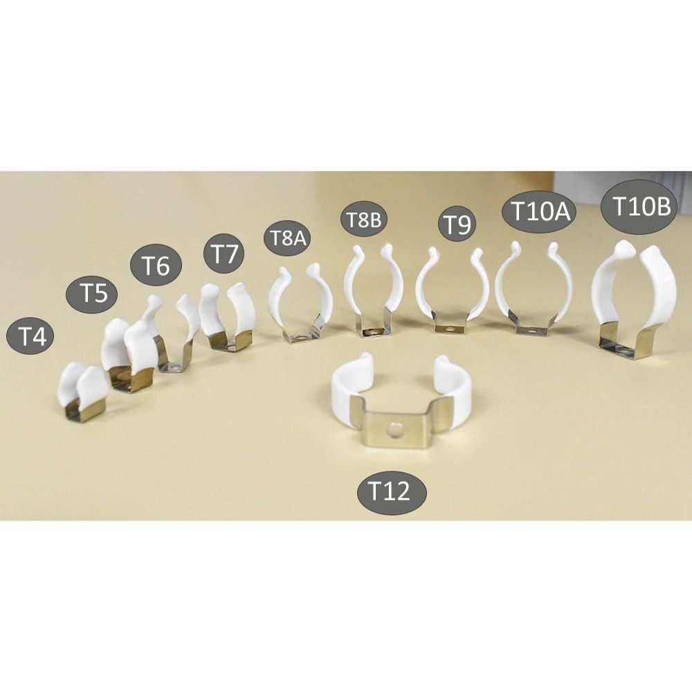 Clips de fijación de resorte, soportes de abrazadera con Clip de esponja con protección de goma, herramienta Base de Clip de tubo de lámpara T3/T4/T5/T6/T7/T8/T9/T10, 5 uds.