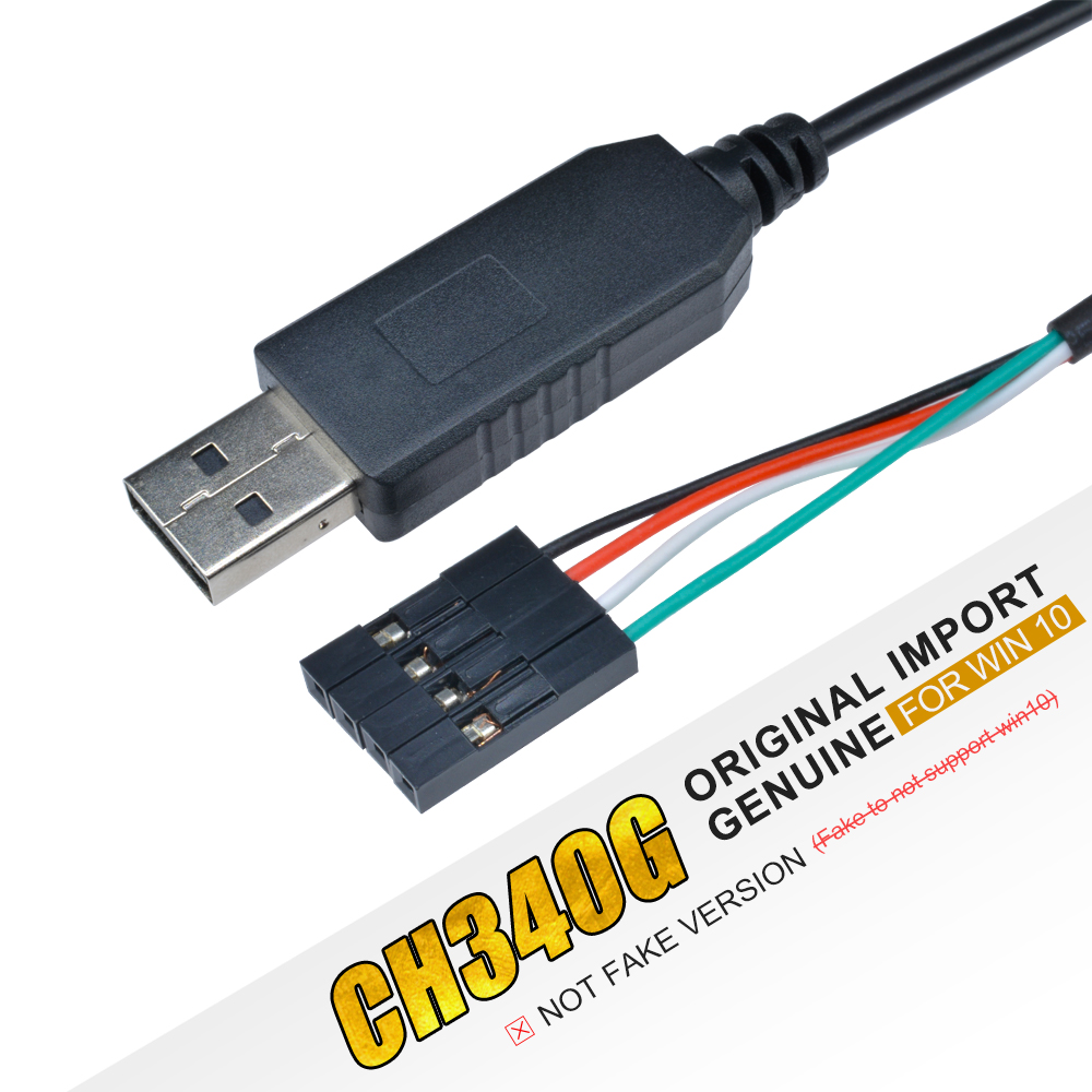 Original 1M CH340G CH340 USB a TTL Cable de descarga en serie convertir Cable adaptador Compatible Win 7/8/10 para Arduino Raspberry Pi
