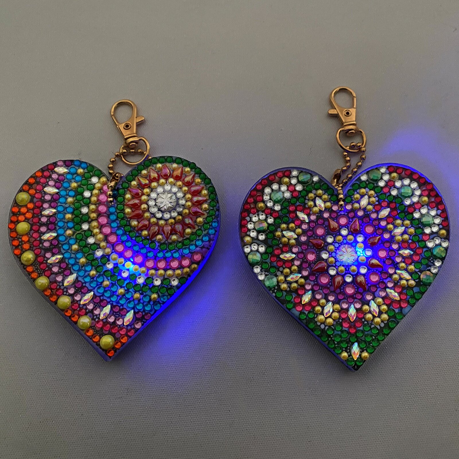 2 Pieces Of 5D Diamond Painting DIY Keychain Double Sided Full Diamond Butterfly Cake Luminous Pendant Bag Accessories Toys
