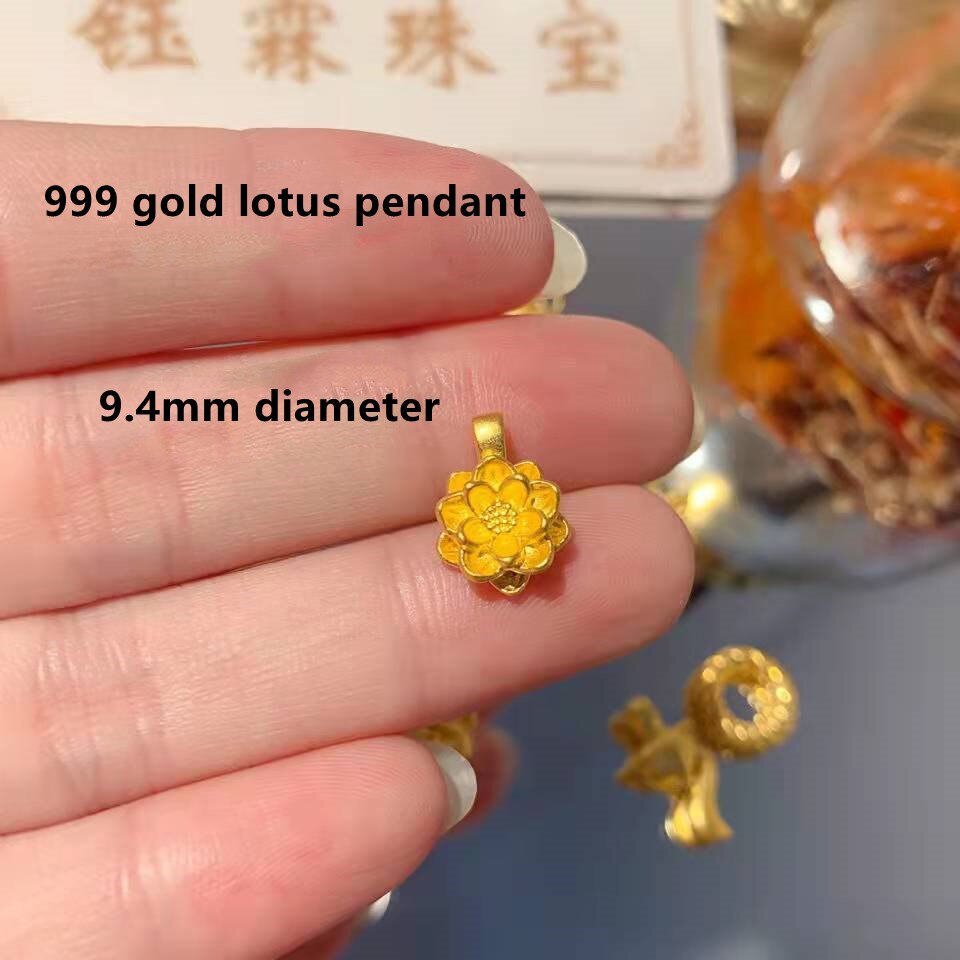 #39 #39 halsband äkta 999 guld hänge 24k blommor stjärnor dam hängen utsökt fabrik