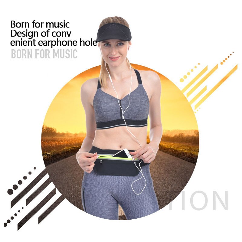 Ultra schlank Sport Taille miserabel Gürtel Tasche Laufen Joggen Wandern Postleitzahl fanny Pack größehe kapazität taille tasche mit Reflektierende Streifen einstellen