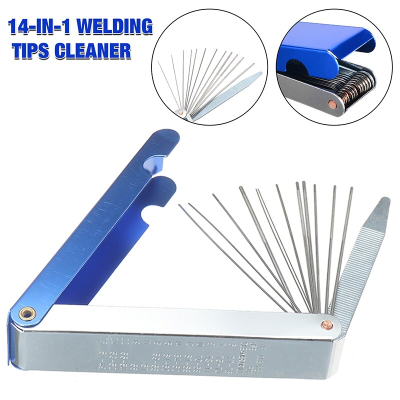 14 In 1 Welding Tip Cleaner Stainless Steel Welding Cutting Torch Nozzle Needles Kit Reamers Soldering for Cleaning Gas Orifices
