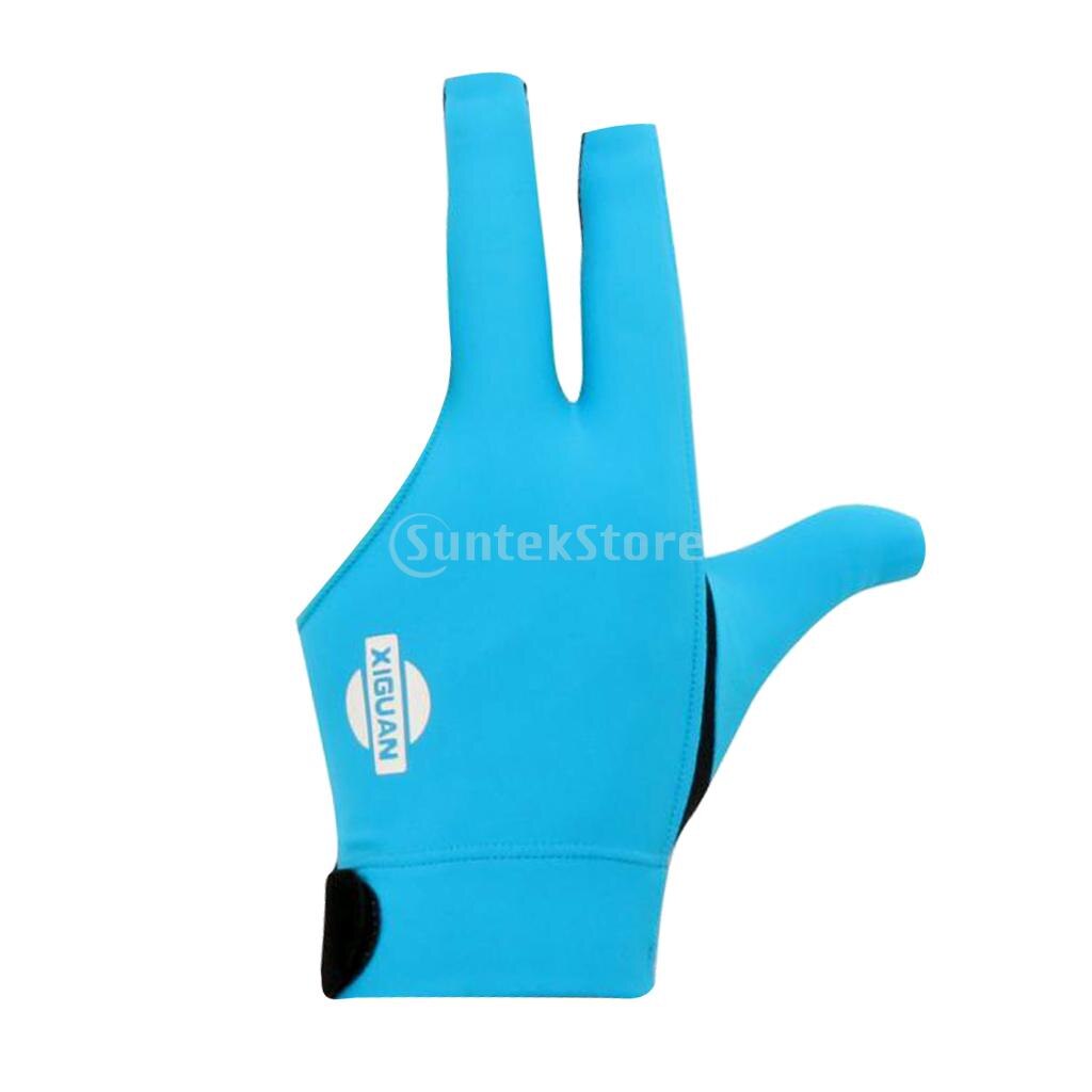3 doigts extensible respirant absorbant la sueur gauche main Snooker gant billard billard gant bleu rouge noir: Blue 
