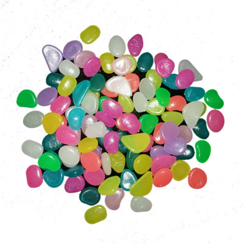 10 stuks/partij mooie glow in the dark kiezels kunstmatige lichtgevende stenen looppad aquarium accessoires aquarium decoratie
