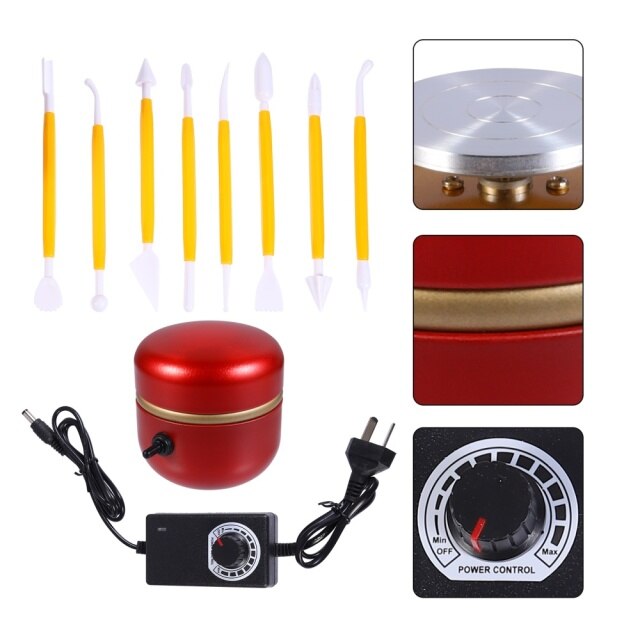 1 Set Pottery Wheel With DIY Clay Tool Clay Making Pottery Machine Drawing Machine Ceramic Art Machine Pottery Fingertip Drawing: Default Title