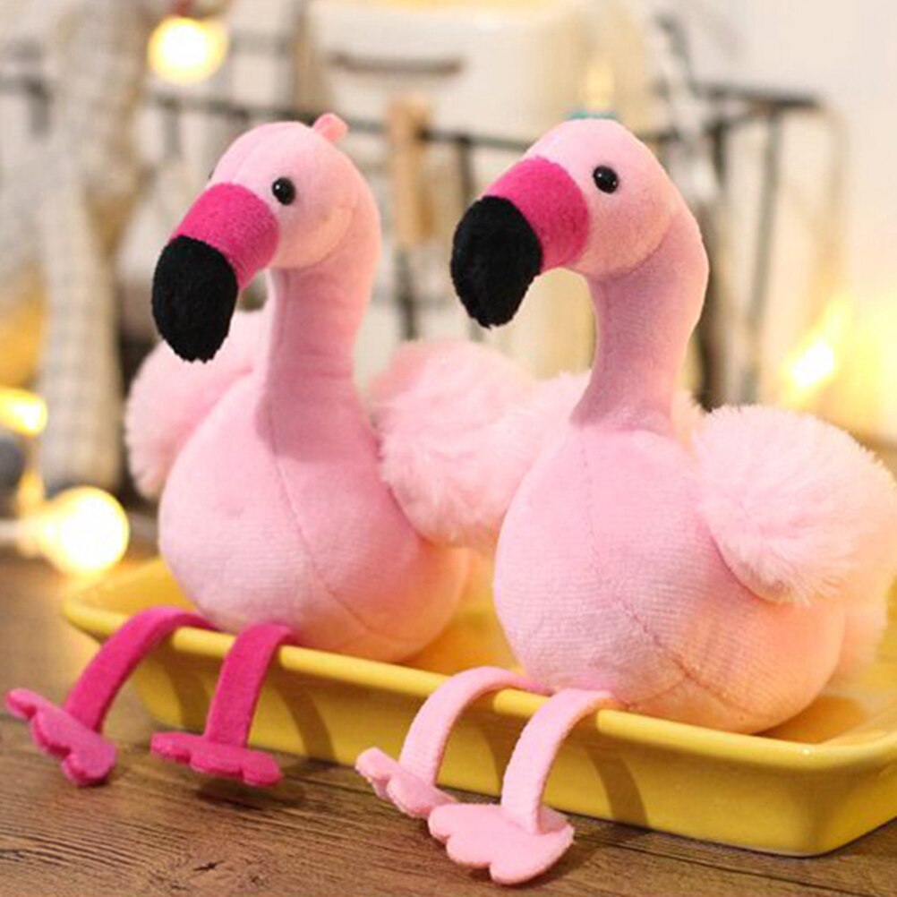 Søde flamingo pompom nøglering kvinder bil nøglering holder taske charme vedhæng til bedste ven tilbehør