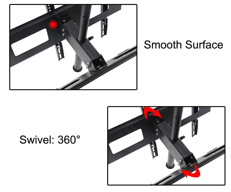 30-65 inch Dual Screen LED LCD TV Ceiling Mount Free Lifting 90-130cm 360 Swivel Max. VESA 45*67CM Double TV Bracket Hanger