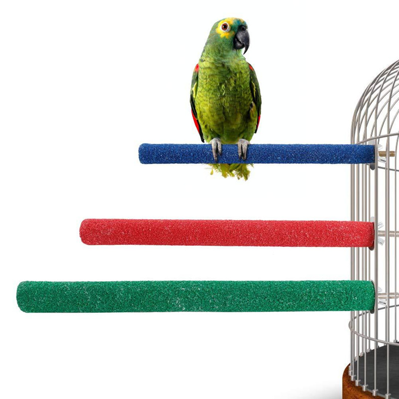 1pcs Pet Parrot Bird Standing Stick Bird Scrubbing Stick Rack Bird Cage Accessories