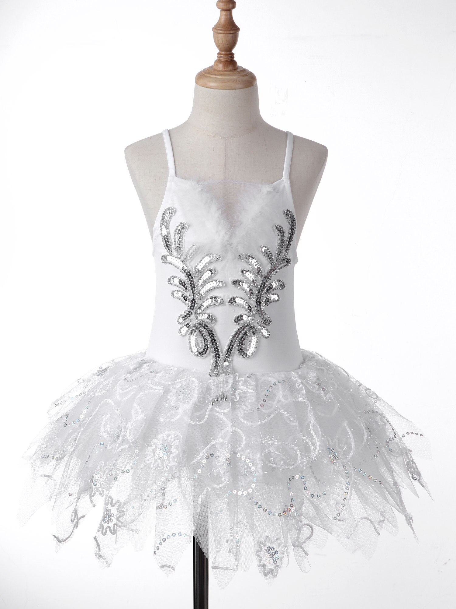 Swan Lake Ballet Tutu Girls Ballerina Dress Kids Shiny Dancewear Stage Party Costumes Set