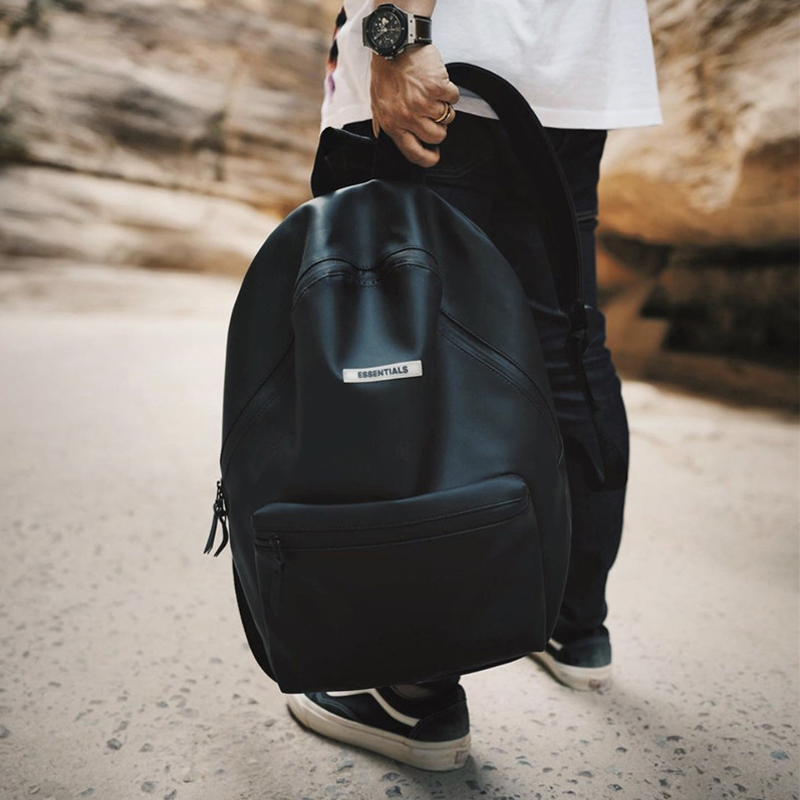 Mochila escolar de cuero de , mochila grande resistente al agua para viaje, portátil de 14 pulgadas, bolsa de deporte al aire libre para estudiantes, Unisex