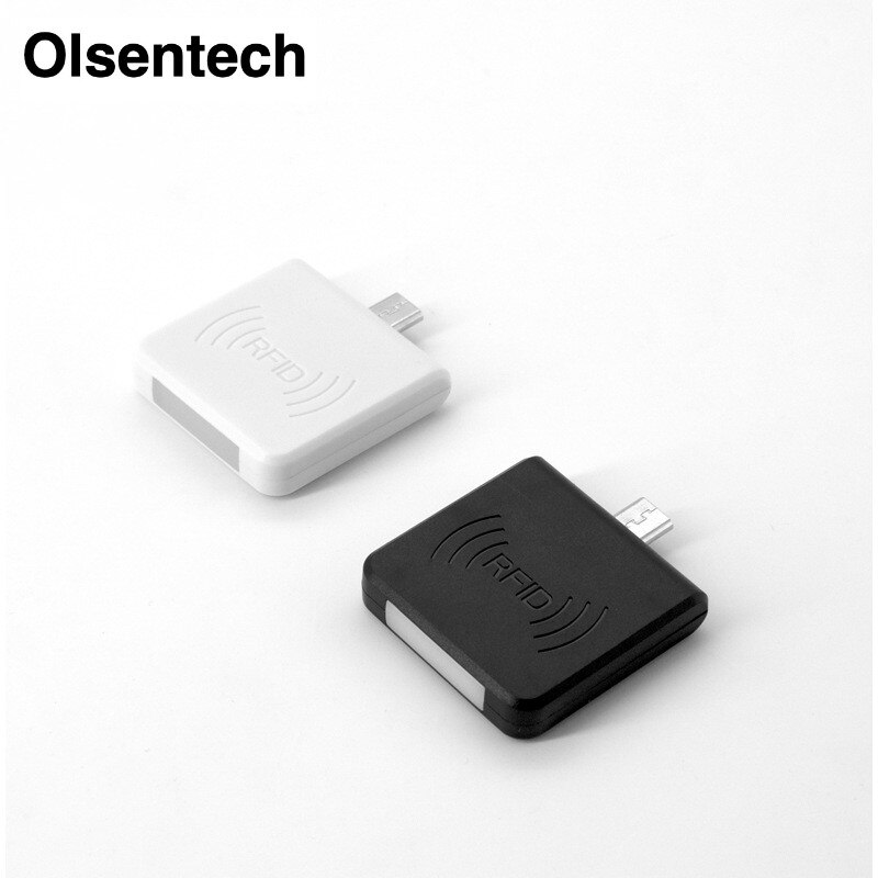 Mini lector RFID para teléfono móvil 125KHz EM4100 TK4100 lector de tarjetas de identificación 13,56 Mhz lector de interfaz micro usb soporte sistema Android