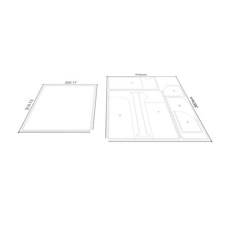 1 Set PVC Sewing Pattern Template DIY Long Women Purse Wallet Credit Card Holder Leather Handmade Craft sewing Accessoies