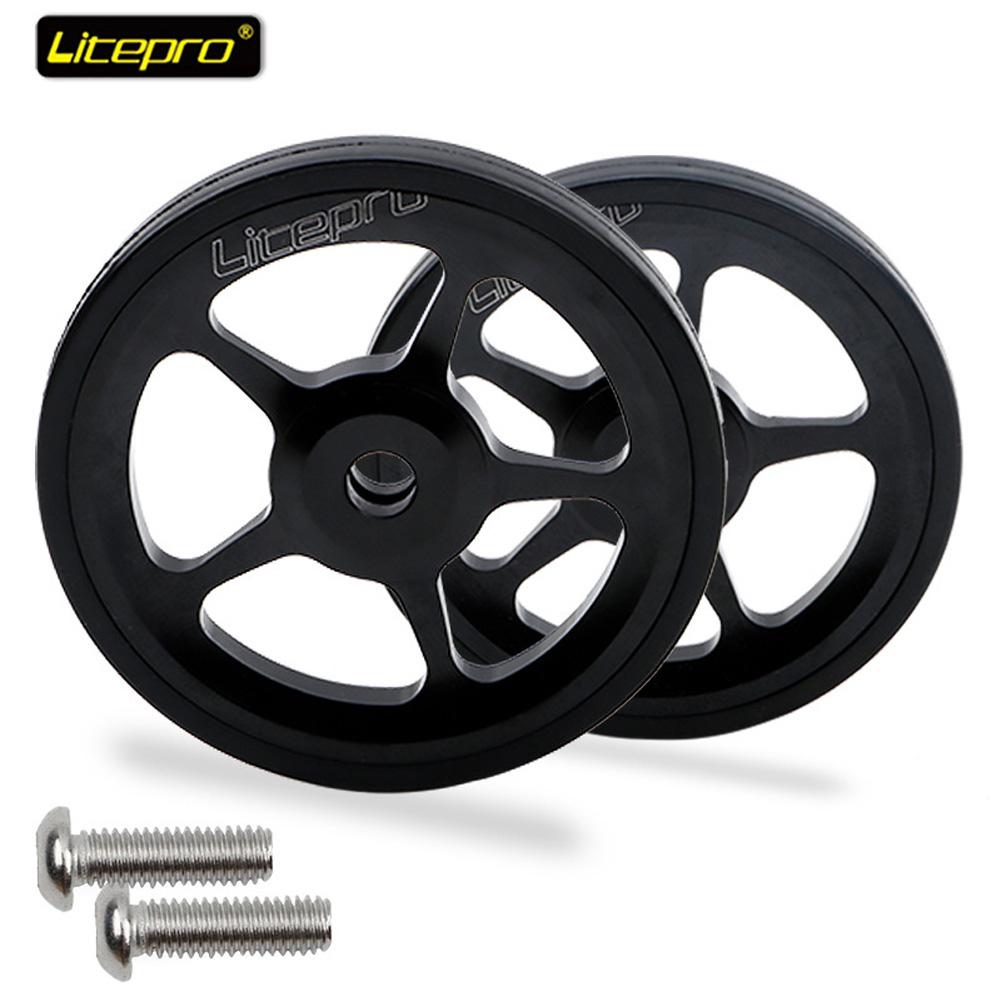 Folding Bike Rear Cargo Rack Easy Wheel Extension Bar Telescopic Rod Bearing Wheel 60mm Lightweight High Strength Easy Wheel