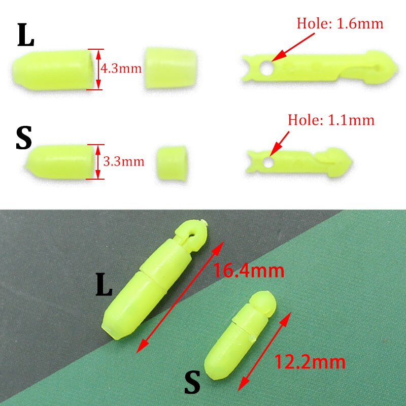10PCS Pole Elastic Connectors, Size L S Carp Coarse Match Method Feeder Fishing Tackle Tool