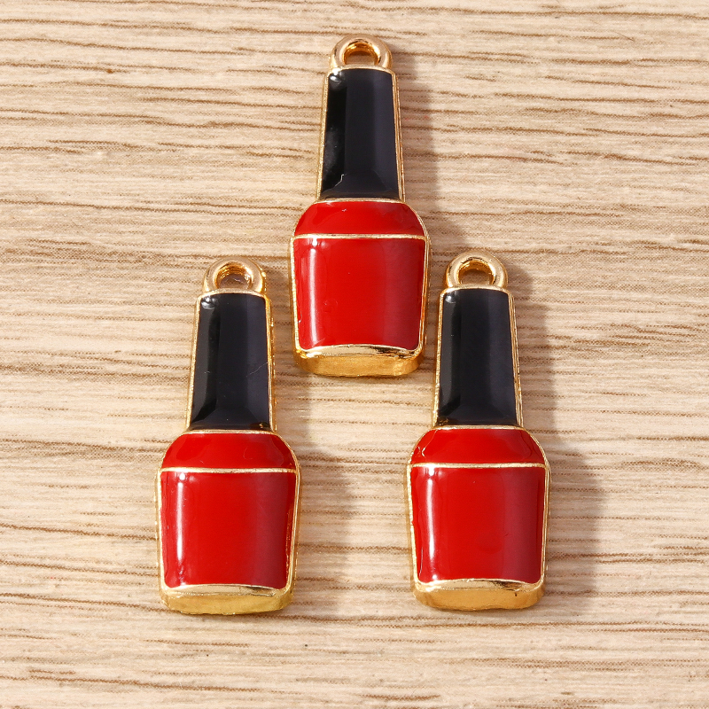 10 Uds. Mezcla de lindos esmaltados para mujer, labios, lápiz labial, colgantes para hacer joyas, pendientes, collares, pulseras, suministros para manualidades DIY: Ninguno